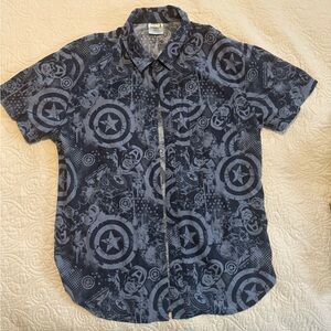 Boys XL Marvel Captain America Button up casual shirt